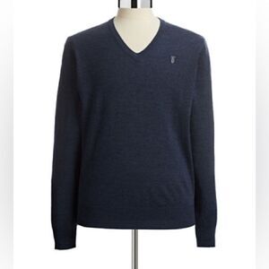 Bruun And Stengade Ribbed V-Neck Sweater-NIGHT-Large